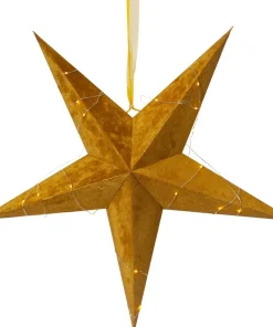 VELVET Pappersstjärna 60cm 40LED Guld
