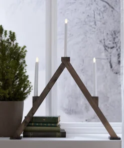 VIKA Ljusstake Batteri 64cm LED Brun