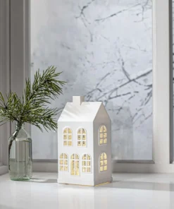 VINTER Inomhusdekoration Hus Batteri 22,5cm Vit