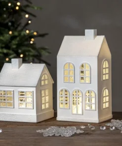 VINTER Inomhusdekoration Hus Batteri 22,5cm Vit