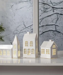 VINTER Inomhusdekoration Hus Batteri 15,5cm Vit
