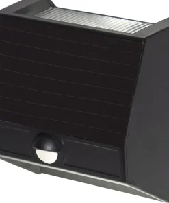 WALLY 50/5 LUMEN Solcells-vägglykta 11cm Svart