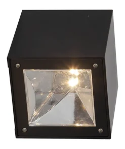 WALLY CUBE Vägglykta Solcell 10cm Svart