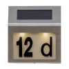 WALLY Husnummerskylt Solcell 20cm Silver