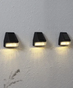 WALLY MINI 3-Pack Solcells-vägglykta 7,5cm Svart Varmvit IP44