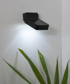 WALLY Solcells-vägglykta 5,5cm Svart IP44