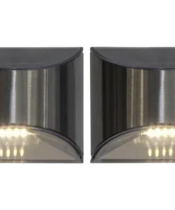 WALLY Vägglykta Solcell 2-Pack 8cm Silver