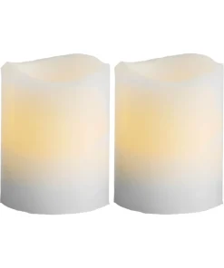 WAVE LED-Blockljus 2-pack 6cm Vit