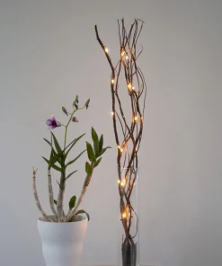 WILLOW DEWDROP Dekorationskvist 8cm 24LED Brun