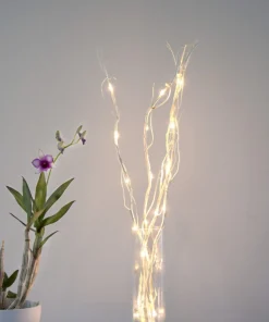 WILLOW DEWDROP Dekorationskvist 8cm 24LED Natur