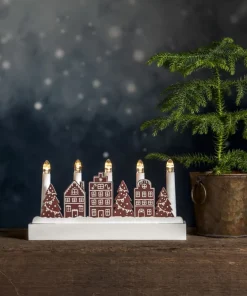 YULETIDE Ljusstake Batteri 5L 28cm Brun